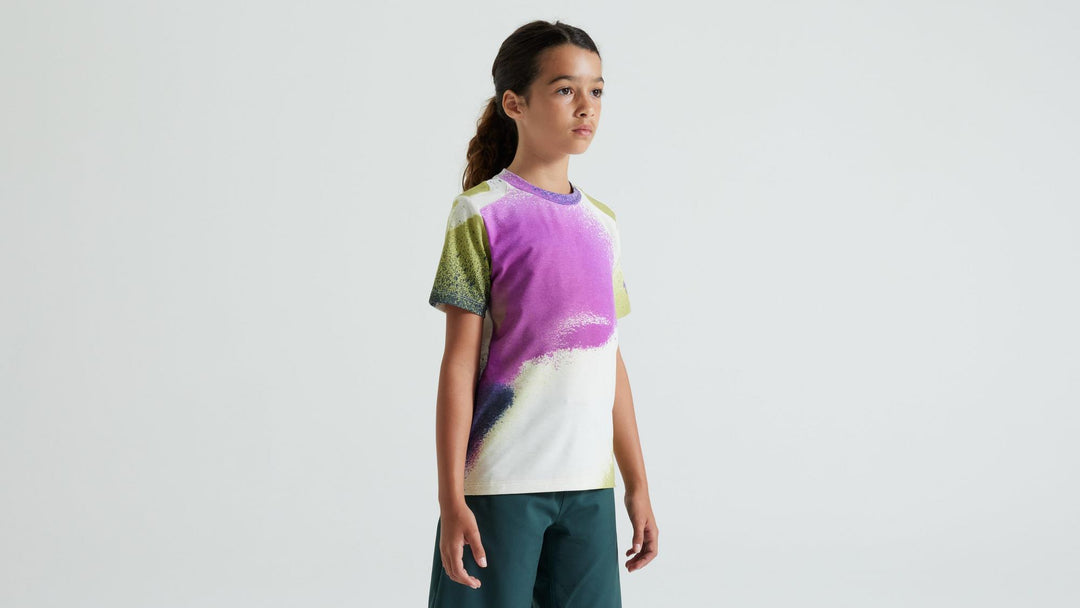 Youth Short Sleeve Trail Jersey Birch White/Multi Spindrift - Mackay Cycles - [product_SKU] - Mackay Cycles