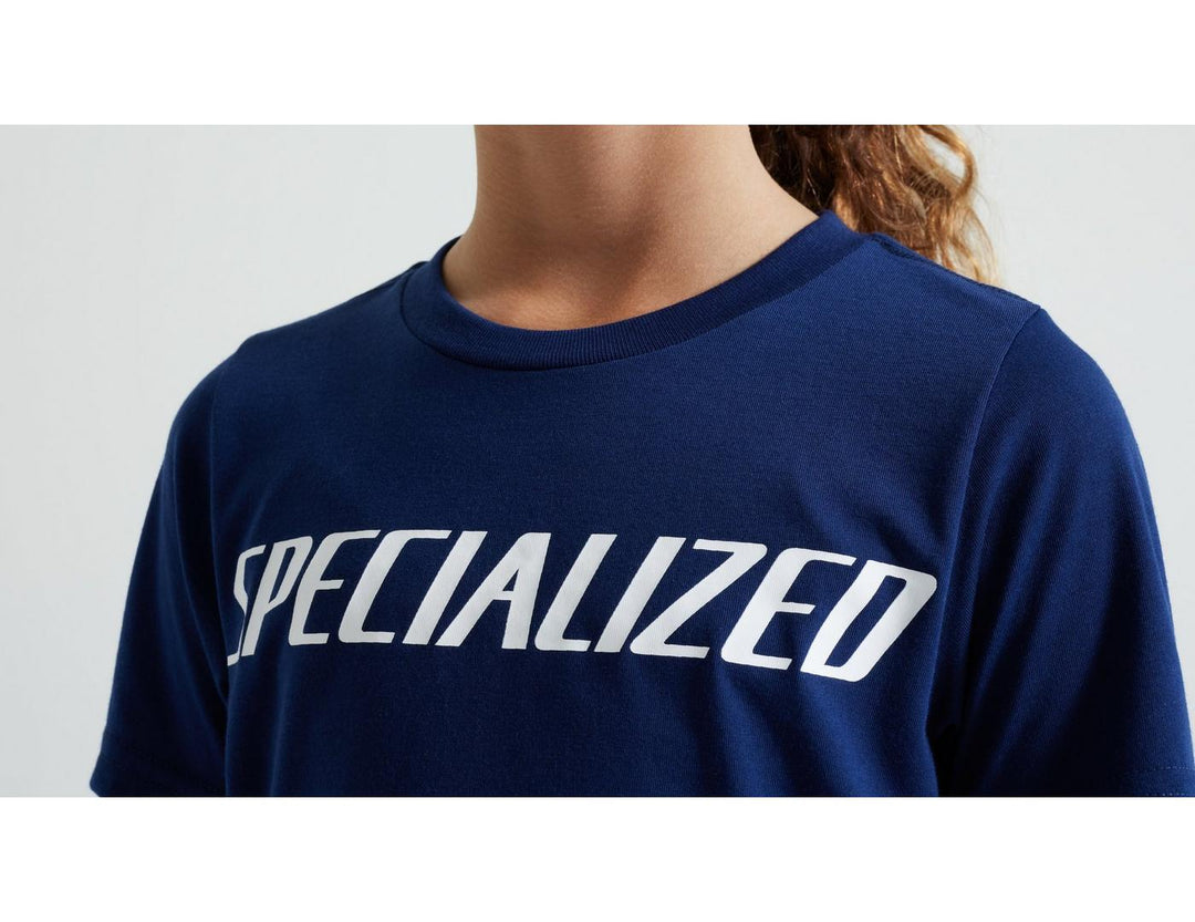 WORDMARK TEE SS YTH DPMRNBLU S - Mackay Cycles - [product_SKU] - Specialized