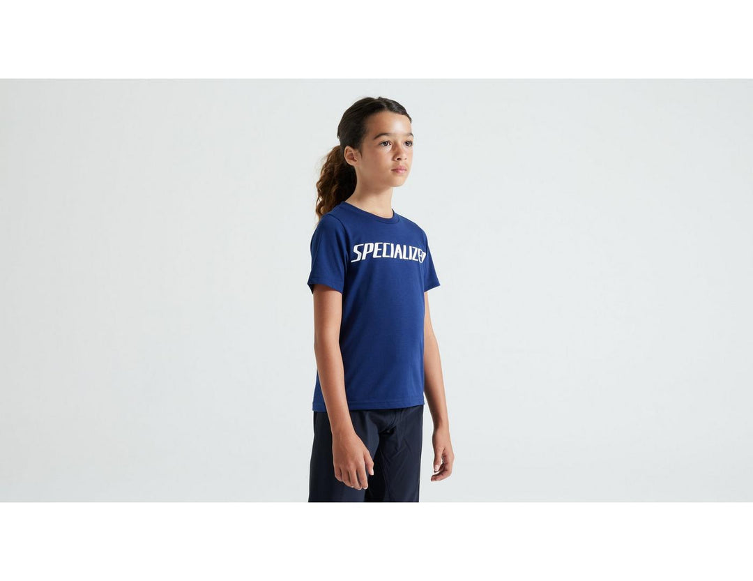 WORDMARK TEE SS YTH DPMRNBLU S - Mackay Cycles - [product_SKU] - Specialized