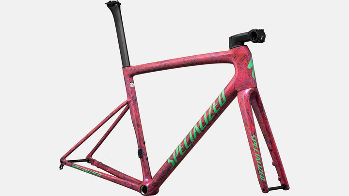 Tarmac SL8 Frameset GLOSS CARBON / METALLIC VIVID PINK STRATA / ELECTRIC GREEN - Mackay Cycles - [product_SKU] - Specialized