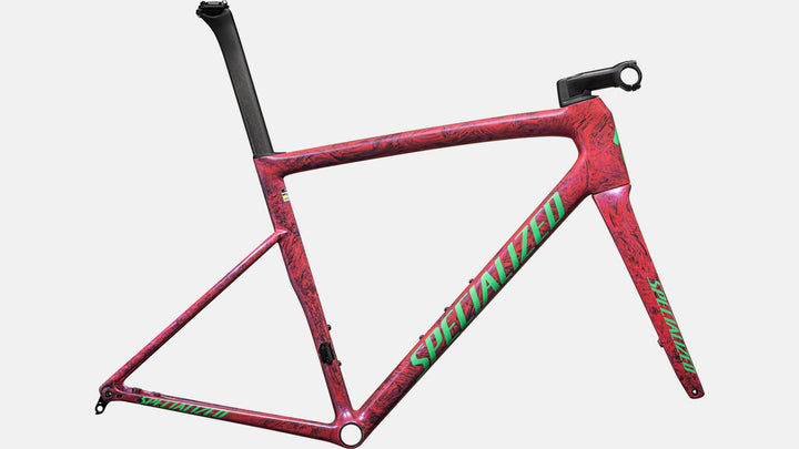 Tarmac SL8 Frameset GLOSS CARBON / METALLIC VIVID PINK STRATA / ELECTRIC GREEN - Mackay Cycles - [product_SKU] - Specialized