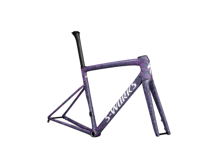 TARMAC SL8 SW FRAMESET Satin Carbon / Rebel Pink + Deep Lake Metallic Blurred Impasto / Gloss White - Mackay Cycles - [product_SKU] - Specialized