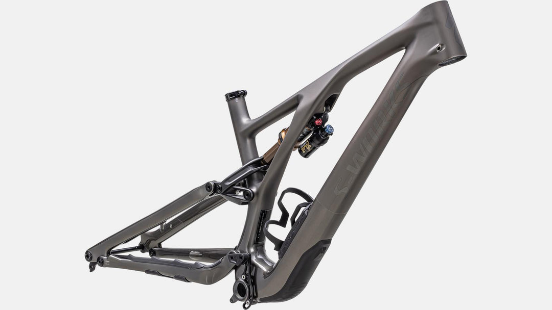 S-WORKS STUMPJUMPER EVO FRAMESET SATIN / GLOSS BLACK PEARL / BRUSHED BLACK CHROME - Mackay Cycles - [product_SKU] - Specialized