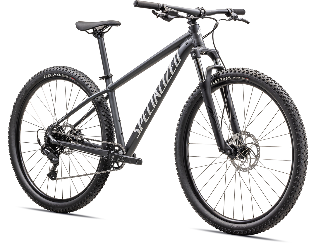 Rockhopper Sport 27.5 SATIN BLACK LIQUID METAL / WHITE - Mackay Cycles - [product_SKU] - Specialized