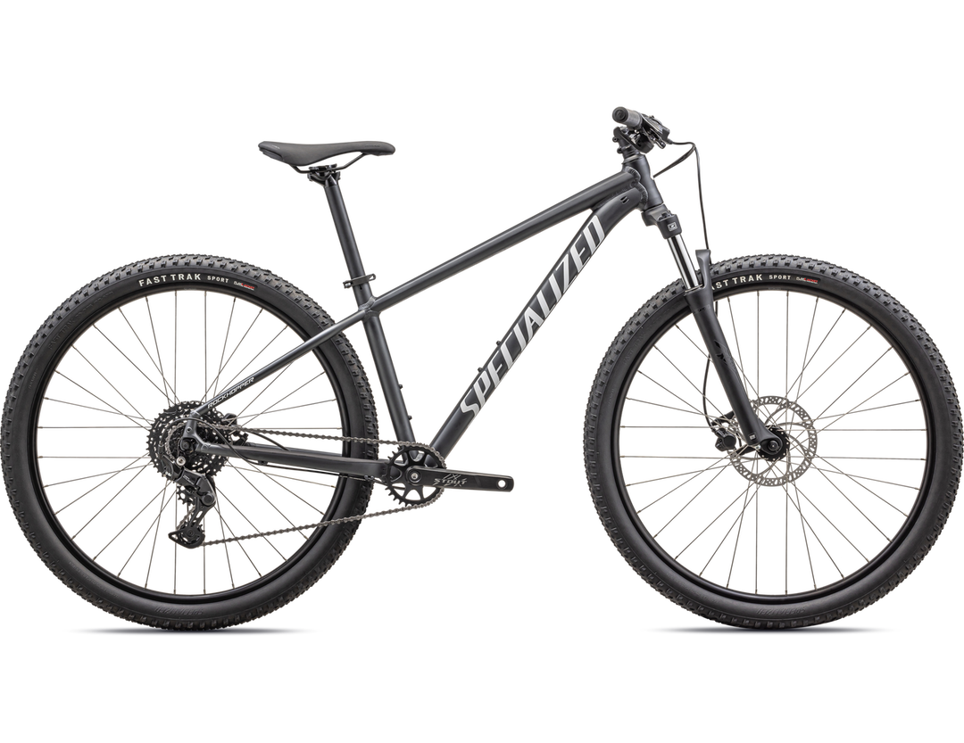 Rockhopper Sport 27.5 SATIN BLACK LIQUID METAL / WHITE - Mackay Cycles - [product_SKU] - Specialized