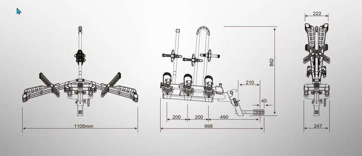 Eazzy H3 (Hitch) 3 Bike Platform Rack - Mackay Cycles - [product_SKU] - BUZZRACK