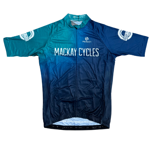 MC Short Sleeves Summer Club Jersey - Green/Blue/Black Fade - Mackay Cycles - [product_SKU] - Pedali