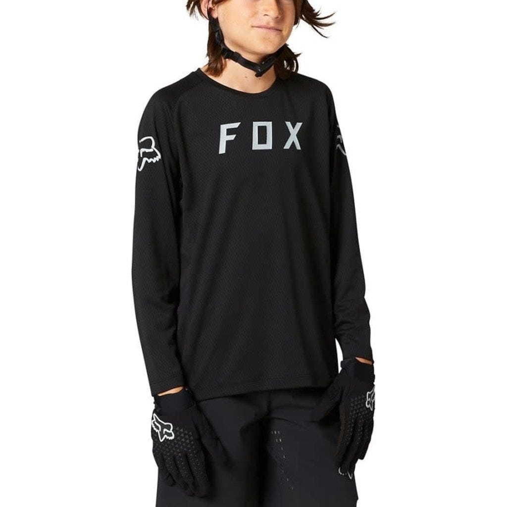 Youth Defend Long Sleeve Jersey Black - Mackay Cycles - [product_SKU] - FOX