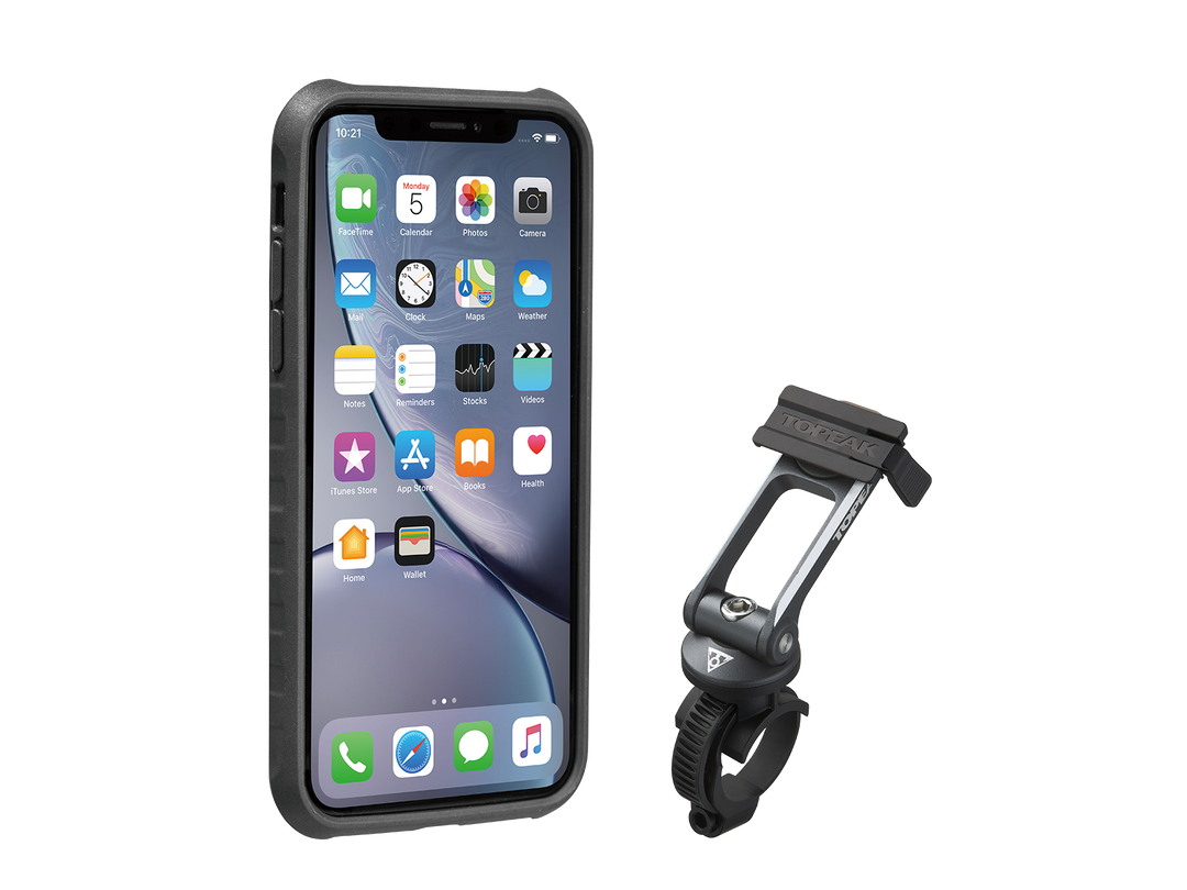 RIDECASE® WITH MOUNT IPHONE XR BLACK GREY - Mackay Cycles - [product_SKU] - Topeak