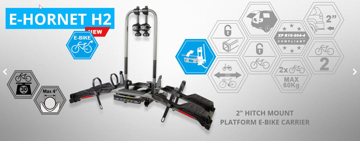 E-HORNET 2H for 2 BIKE HITCH MOUNT RACK - Mackay Cycles - [product_SKU] - BUZZRACK