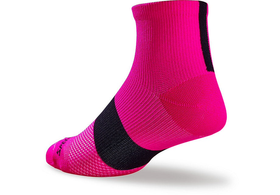 Sl Mid Sock Wmn Neon Pnk/Blk M/L - Mackay Cycles - [product_SKU] - Specialized