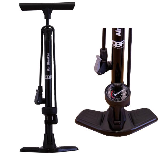 QBP Floor Pump - AIR BLASTER - Alloy Barrel, Steel Base, Mid-Mount 58mm  Pressure Gauge, Smart Head - 160 PSI - Mackay Cycles - [product_SKU] - QBP