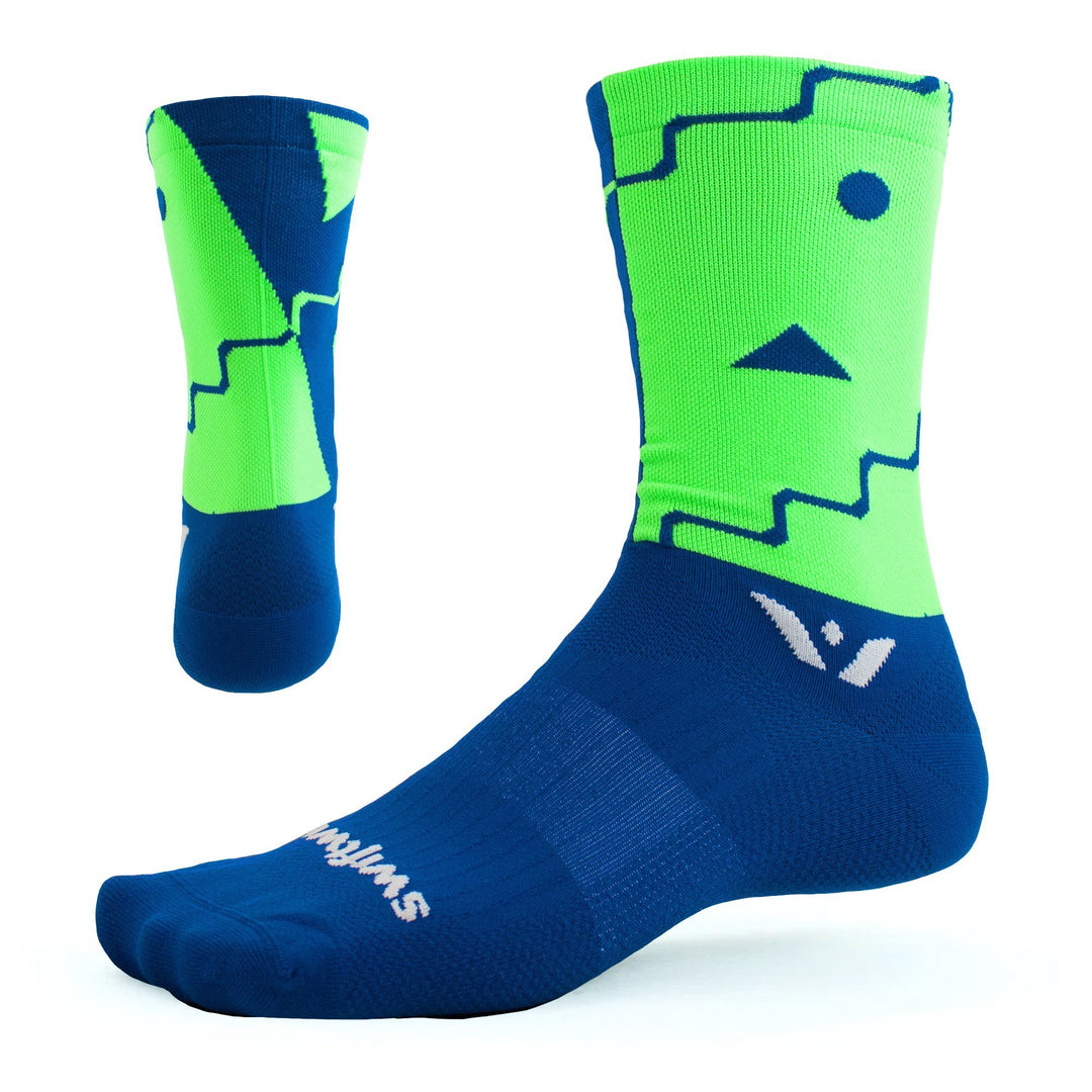 Swiftwick Vision Six Abstract Blue Sock - Mackay Cycles - [product_SKU] - Swiftwick