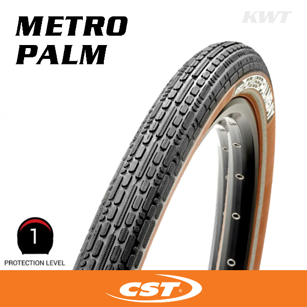 CST Tyre 700 x 40 Hybrid - METRO PALMBAY C1779 - 0.7mm APL Layer w /Ref Strip, Black with Brown Sidewall - Mackay Cycles - [product_SKU] - CST