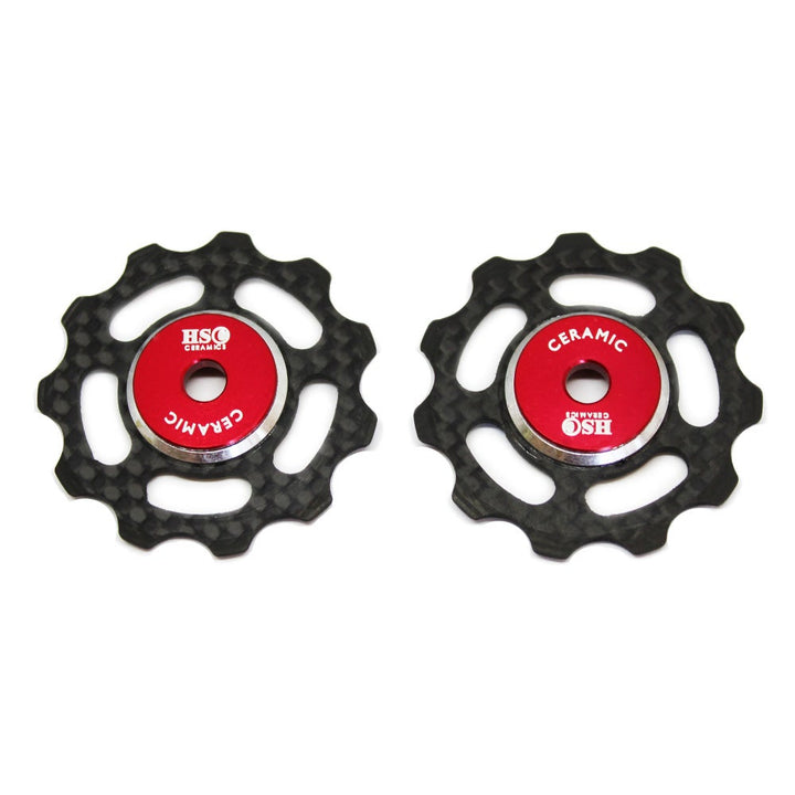 Ceramic Jockey Wheel Set - 11T Carbon Fibre Wheels - Mackay Cycles - [product_SKU] - HSC