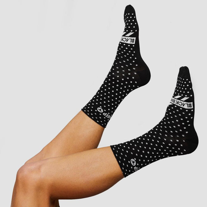 TC19 Dot Sock - Black and White - Mackay Cycles - [product_SKU] - Black Sheep