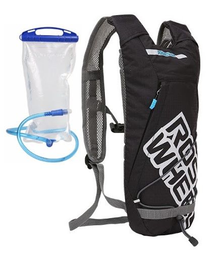 ROSWHEEL Hydration backpack, ultra liteweight black, with 2L Non-Toxic PEVA bladder - Mackay Cycles - [product_SKU] - ROSWHEEL