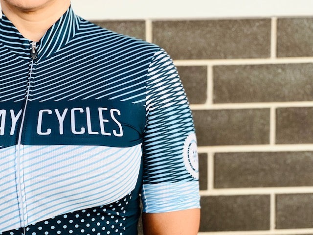 Stripped Teal Mackay Cycles Jersey - Mackay Cycles - [product_SKU] - Nalini